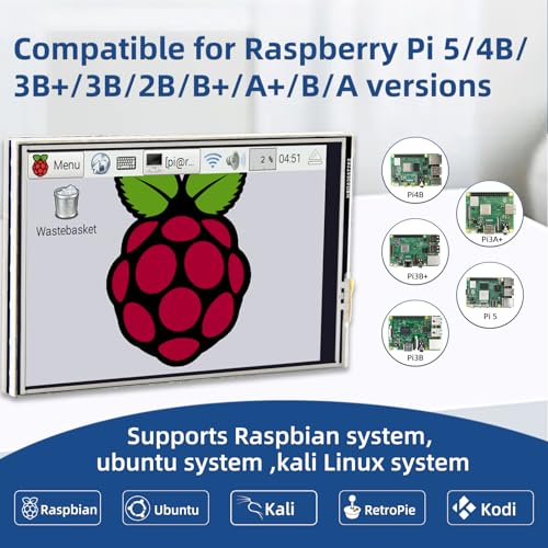 Image of 3.5 Inch Touch Screen, 480x320 TFT LCD SPI Display Panel for Raspberry Pi 5 /4B /3B+ /3B /2B /B+ /B(No HDMI)
