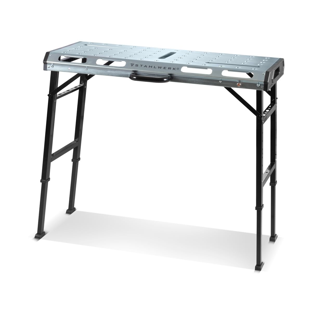 STAHLWERK AWT-930 ST - Mesa de soldadura móvil, 1068 x 532 mm, regulable en altura, plegable, banco de trabajo, mesa de montaje con rango de elevación de 705 a 930 mm, capacidad de carga 450 kg y