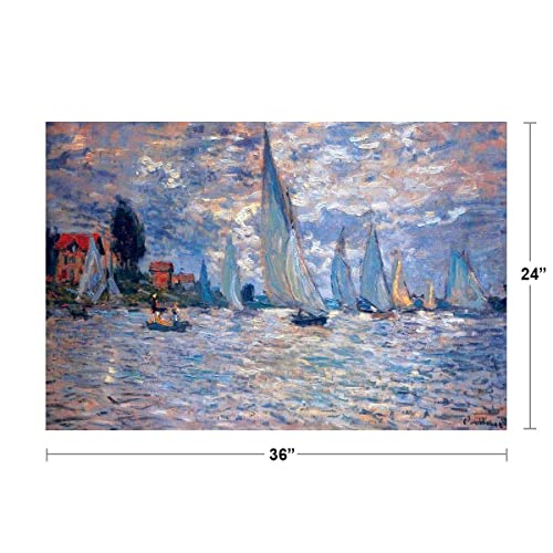 Claude Monet Les Barques Impressionist Art Posters Claude Monet Prints Nature Landscape Painting Claude Monet Canvas Wall Art French Wall Decor Monet Art Cool Wall Decor Art Print Poster 36X24 #TOP4