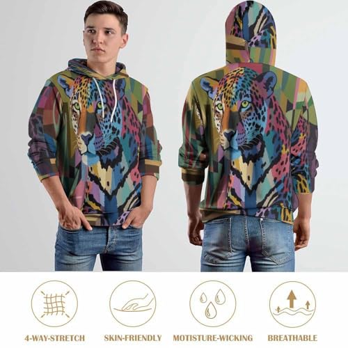 Sweat à capuche avec poches imprimé 3D abstrait géométrique