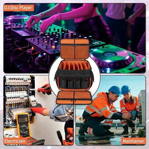 Image of IBVIVIC DJ Cable File Bag with 6 Detachable Dividers High Capacity Gig Cable Bag for Cords,DJ Gear,Sound Instrument and Accessories