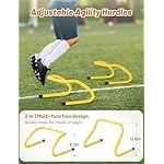 GHB Agility Hurdles 5/6 Pack Foldable Speed Agility Training Hurdles Adjustable Sturdy Hurdles Training Equipment Set with Carry Bag for Amateur, Athletes, Soccer, Basketball - Image 2