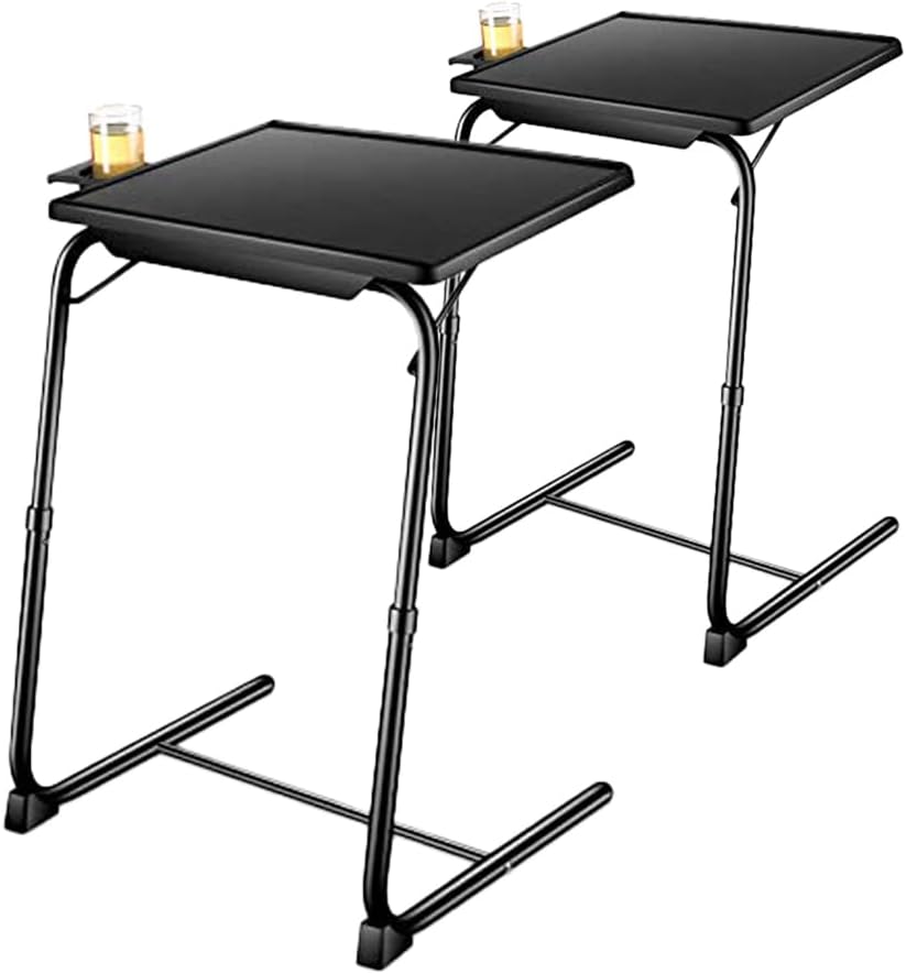 Adjustable TV Tray Table with Cup Holder 20.4 x 15.7 inch