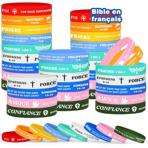 Bracelet de motivation en silicone bible pour surmonter le stress