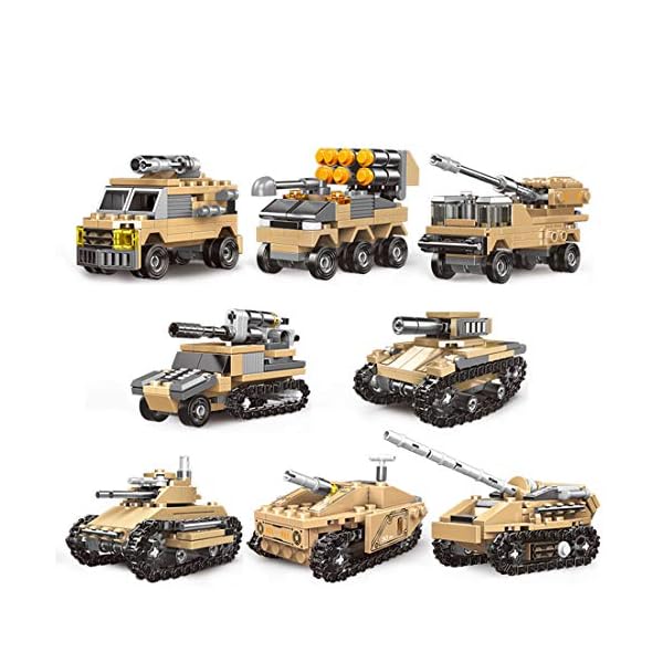 MCHE 8 In 1 Transformierbarer Panzer Modell Bausatz, 1048 Teile Technik Panzer Militärpanzer Klemmbausteine Bauset… – Bild 3