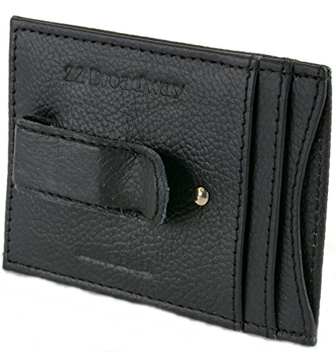 22 Broadway Mens Genuine Leather Money Clip front pocket wallet ID Case Thin Slim