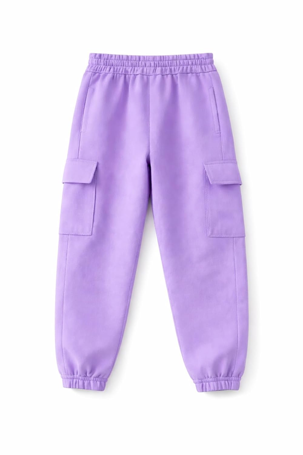 Trampoline Girls Cotton Woven Cargo Trousers | Purple Solid Pants | Elastic Waistband | 4 Pockets | Casual Comfortable Kid... - Review, Price and Buying Guide