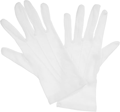 Professional Snooker Competition Referee Gloves, 1 Pair White Breathable Cotton-Polyester Blend, Elastic Protective Sports Gloves for Billiards and