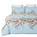 Vaulia Lightweight Duvet Cover Set, Vintage Flower Pattern Design - Queen Size
