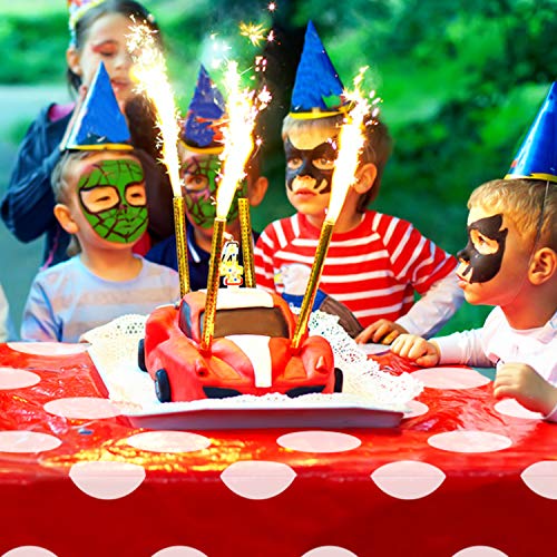 Clearly Elegant Red Polka Dot Picnic Party Plastic Tablecloth Roll, Disposable Table Cloth Roll With Self Cutter Box, Valentines, Baby Shower, Mickey Theme, Birthday (1 Red Polka Dot) #TOP5