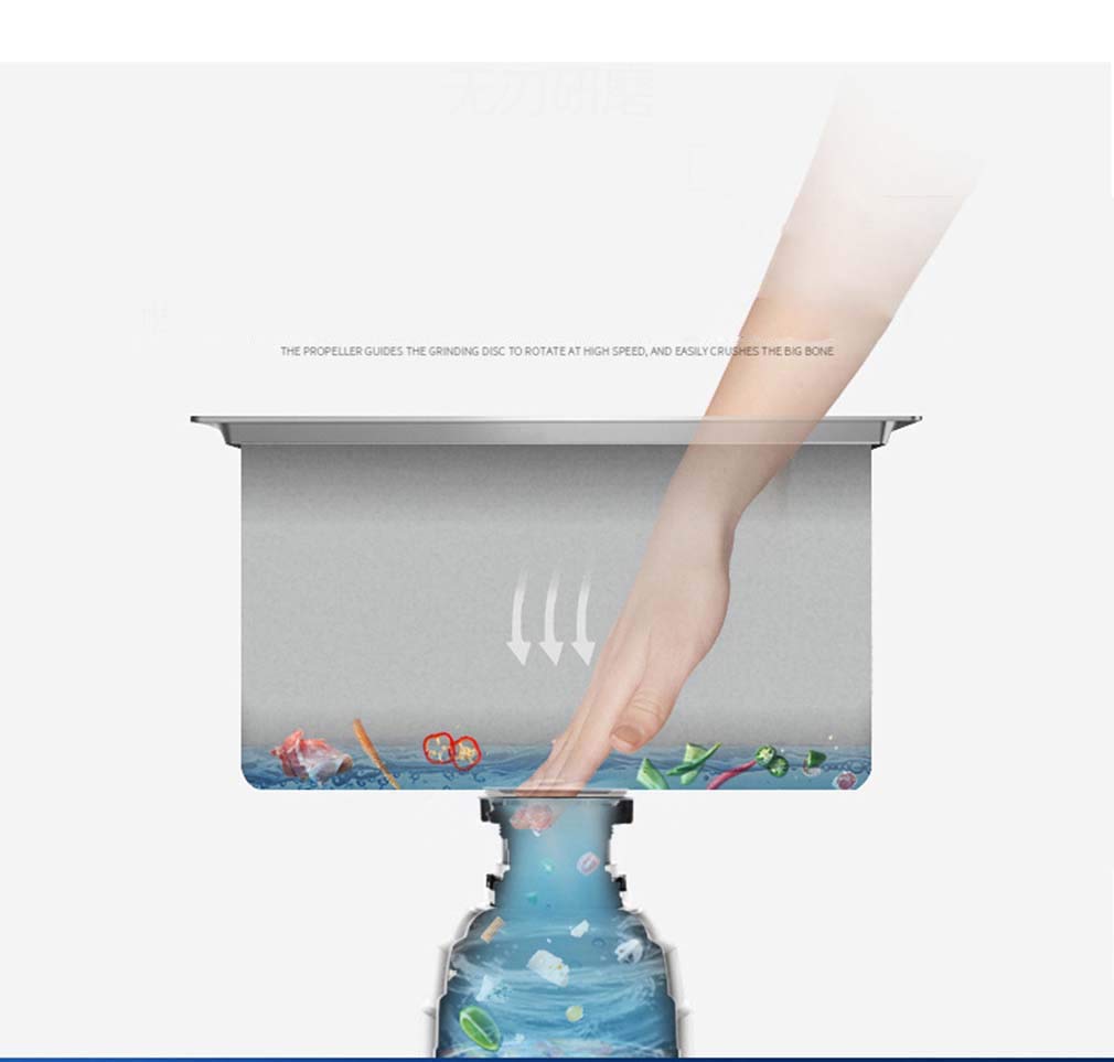 Duradero Eliminación de alimentación Continua en la Cocina, eliminación de Basura, triturador de Desperdicio de Alimentos Interruptor de Aire Incorporado 750W Cocina, Red