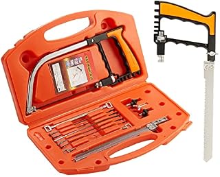 13 in 1 Multifunction Hacksaw Set in Carry Case with 8 HSS Extra Steel Saw Blades,Junior Hacksaw,Mini Hack Saw for Cutting Wood, Metal,Plastic,PVC Pipe,Rubber,Tile, Ceramic