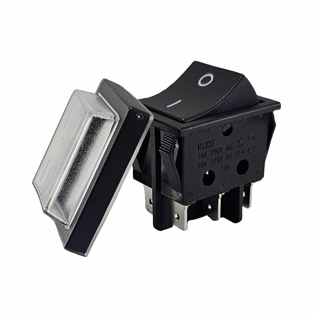 Interruttore A Bilanciere LEVSEB KCD2-2-202 – ON/ON 6 Pin 16A 250V, Nero, IP40