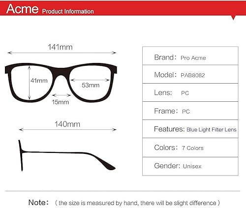 Vista 7 de Pro Acme Anteojos no recetados, con montura y lentes transparentes