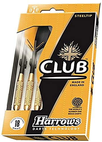 Harrows Club Steel Tip Brass Darts Black/Gold - 22g