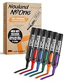 Neuland No.One® Flipchartmarker I Mehrfarbiges 6er Set mit Keilspitze 2-6mm I Nachfüllbarer Marker...