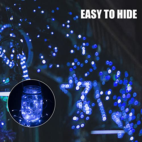 Brightown 12 Pack Led Fairy Lights Battery Operated String Lights Waterproof Silver Wire 7 Feet 20 Led Firefly Starry Moon Lights for DIY Wedding Party Bedroom Patio Christmas (12 Pack, Blue)