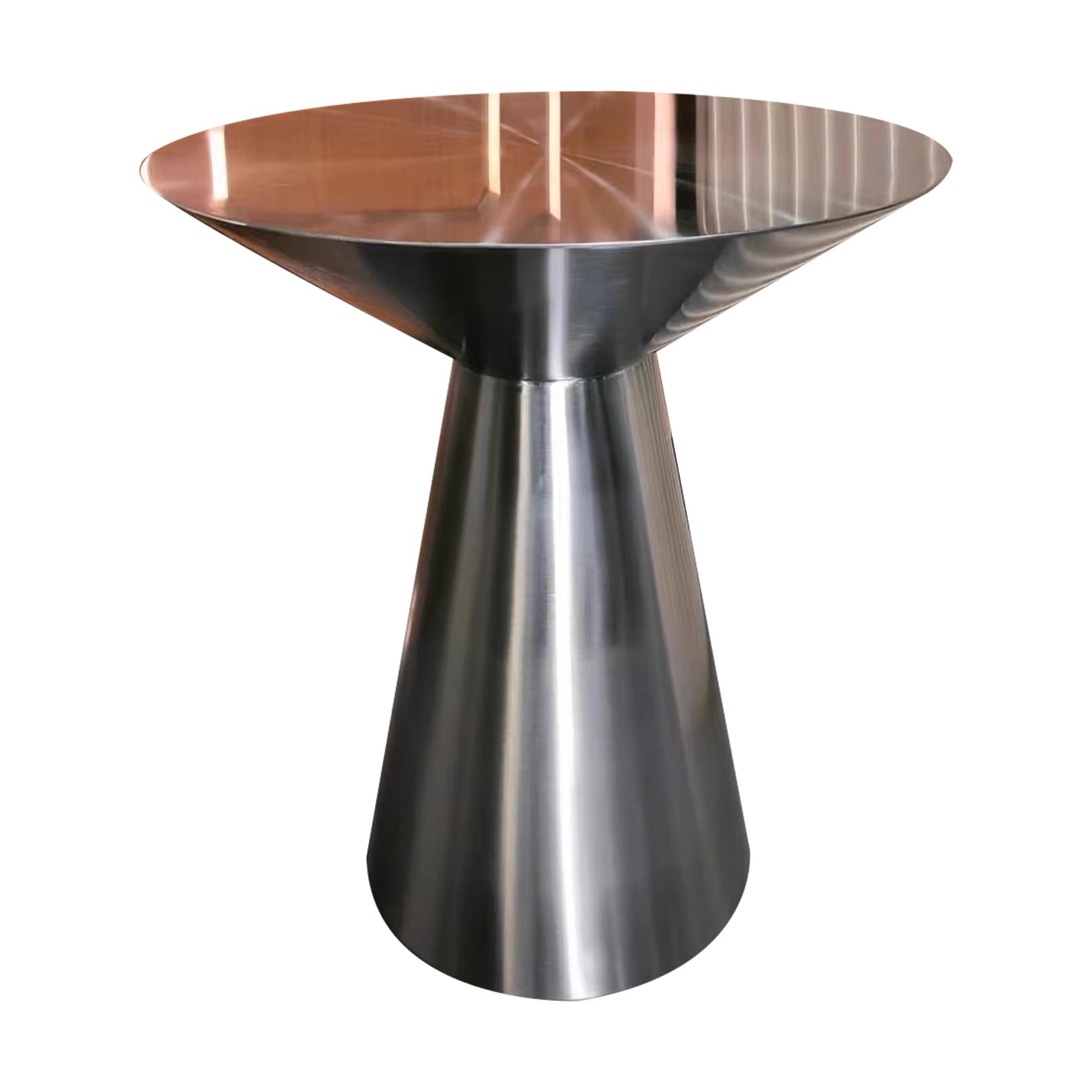 Small Drink Table, Round Cocktail Table, Drum End Table Side Table, Metal Accent Table for Small Space, Living Room, Bedroom, Corners and Office (
