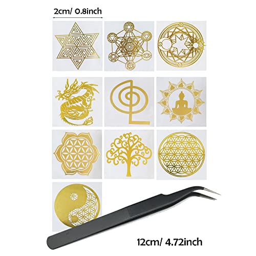 Yayatty Adesivos de metal 30 folhas de molde de resina epóxi, enchimento de joias, material de enchi
