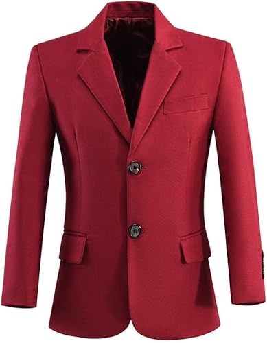 Kids School Uniform Jackets Little Boys' Blazer Coat Burgundy Size 5