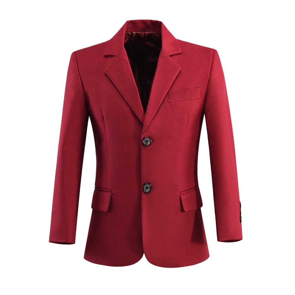 Visaccy Boys Suit Jacket Toddler Formal Blazer Slim Fit Sport Coat for Kids
