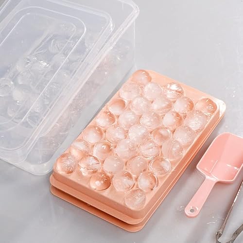 Miniatura 3 de Bandejas redondas para cubitos de hielo, molde para hacer bolas de hielo para congelador, 66 bolas de hielo (1 pulgada) para bebidas de café helado,