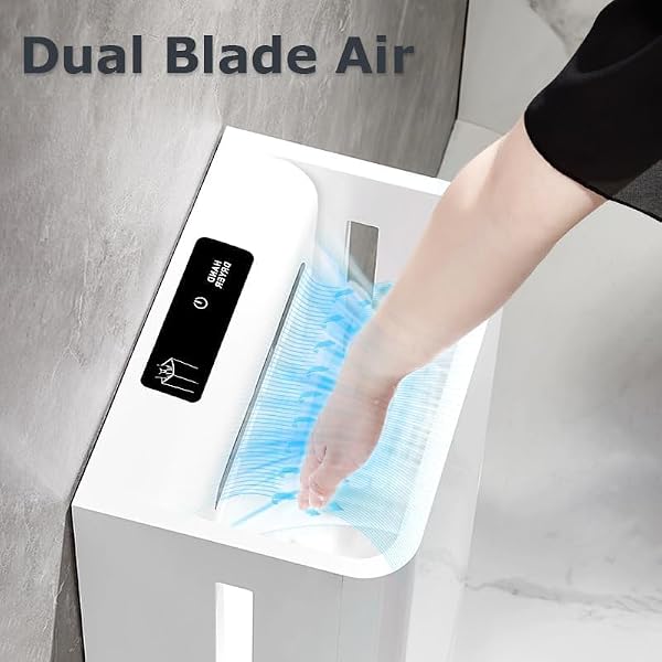 BEZADI Vertical Hand Dryer HEPA Filtered 1800W High-Speed Wall Mount Jet Automatic Infrared Air for Commercial and Home Bathroom,White 2688 by BEZADI - Image 3