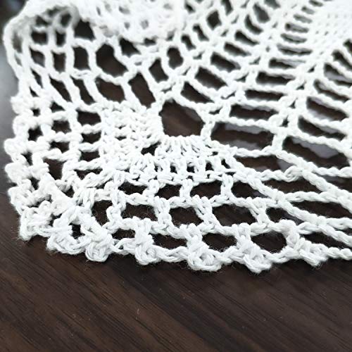 Ustide 100% Cotton Crochet Lace Tablecloth Round, 70 Inch White Wonderful Tablecloths Kitchen Dining Table Cover Wedding Cover #TOP6