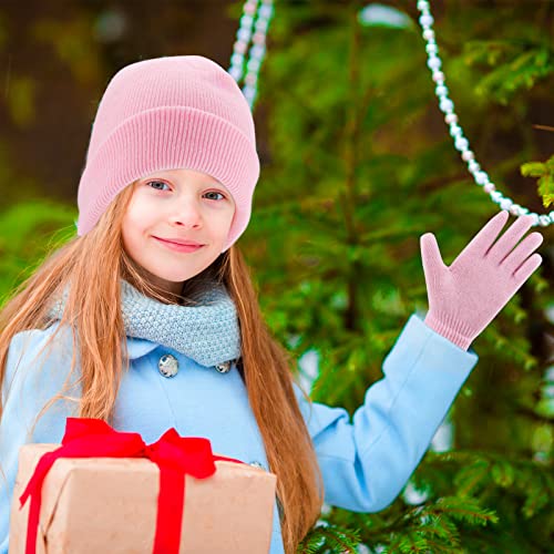 Image of Hicdaw Kids Winter Hats Gloves Scarf Set Baby Mittens Gloves with Pompom Baby Winter Hat Toddler Beanie Hat for Boy Girl