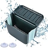 Sink Strainer Basket, Upgrade Folding Sink Drain Basket, Double Suction Cup Hanging For Sink Kitchen Leftovers Sink Garbage Storage Holder Filter (Blue)