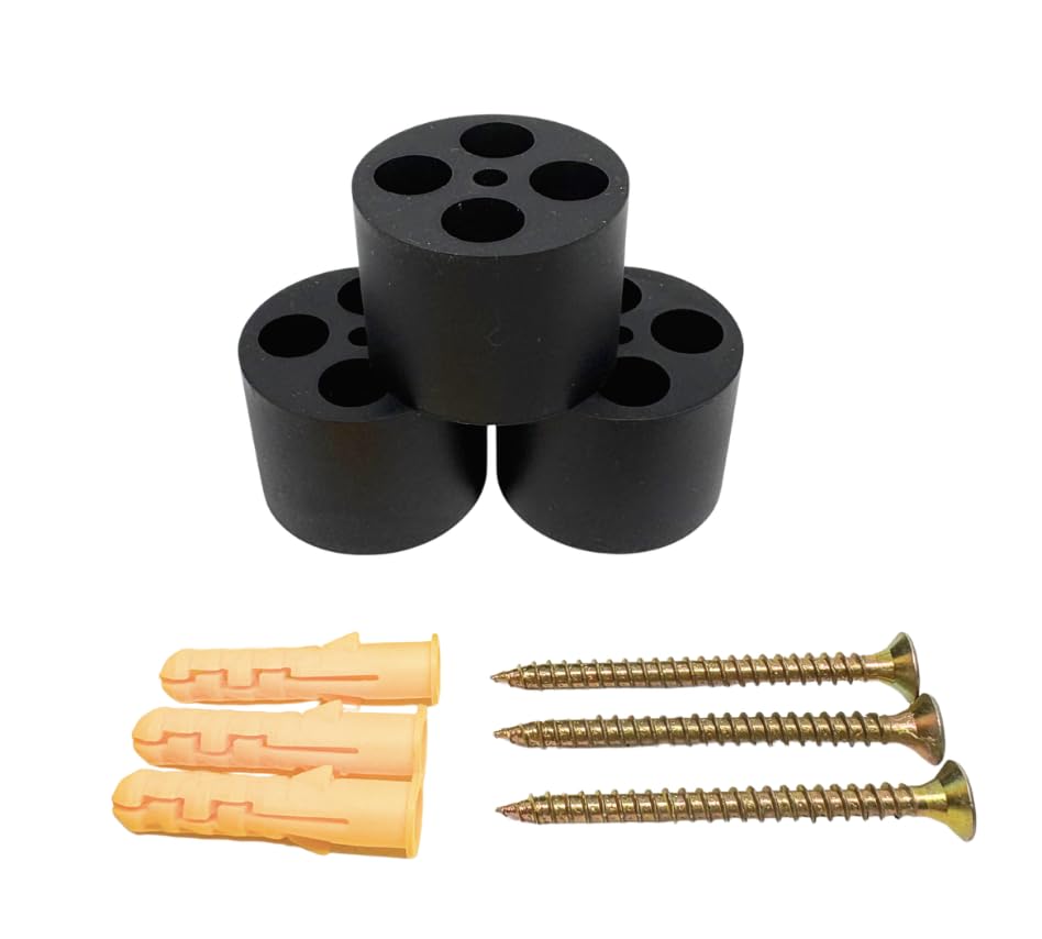 SoftaStops - 3 x Impact Reducing Door Stop, Soft Silicone Doorstop with Noise Reducing Design, Protects Doors & Walls (Black)