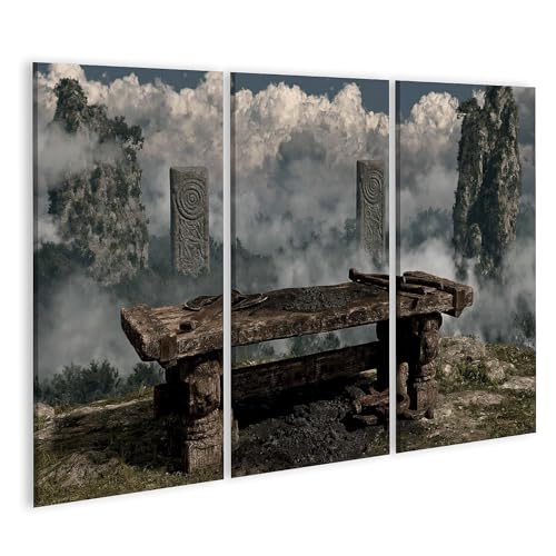 Forge viking mystique tableau sur toile islandburner déco murale triptyque 3 pièces