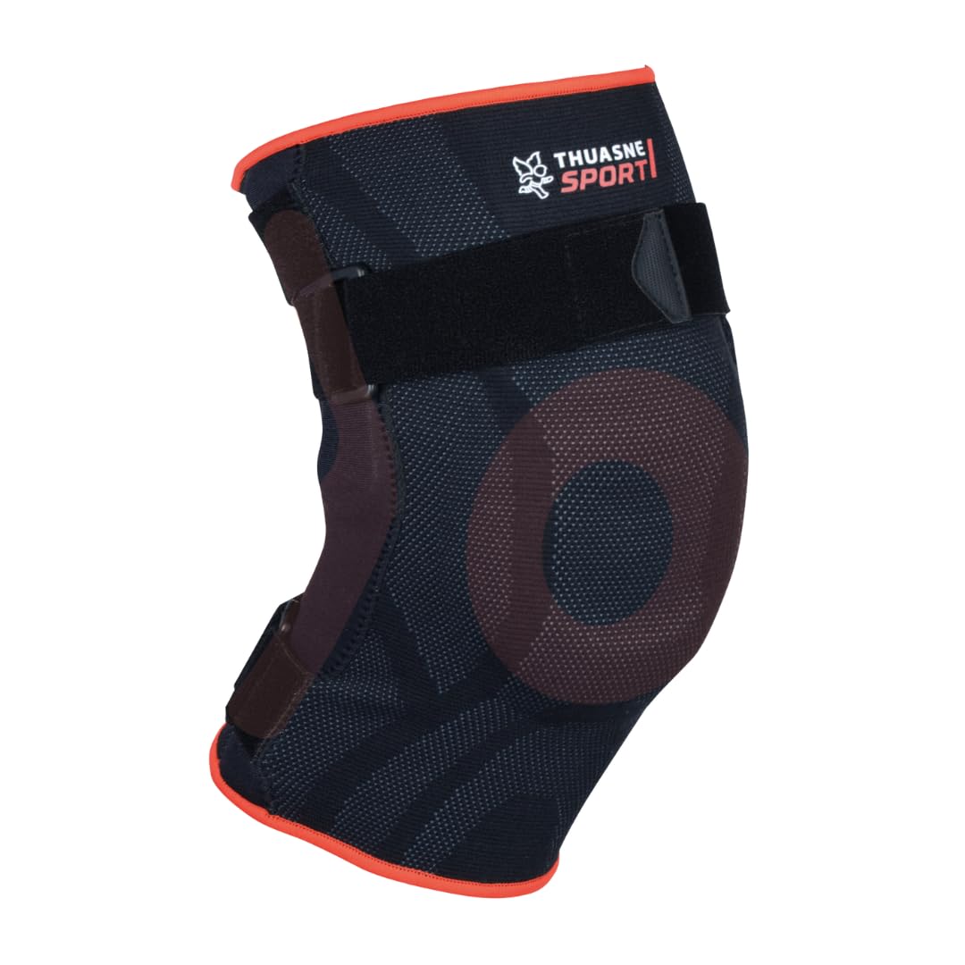 Thuasne Sport - Genouillère Ligamentaire Renforcée - Blessures Ligamentaires, Genou Instable - Montants Articulés Rigides Latéraux - Indice de Maintien 3/​3 - Dispositif Médical CE - Taille S
