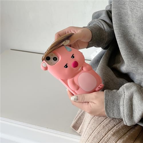 QoKcoahn Case Compatible with iPhone 13,Cute 3D Kawaii Funny Ugly Beaver Cartoon Cover with Keychain Soft Silicone Gel Drop Protector Women Girls by QoKcoahn - Image 5