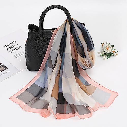 YOUR SMILE Ladies/Women's Lightweight Floral Print/Solid Color mixture Shawl Scarf For Spring Summer season (201)4