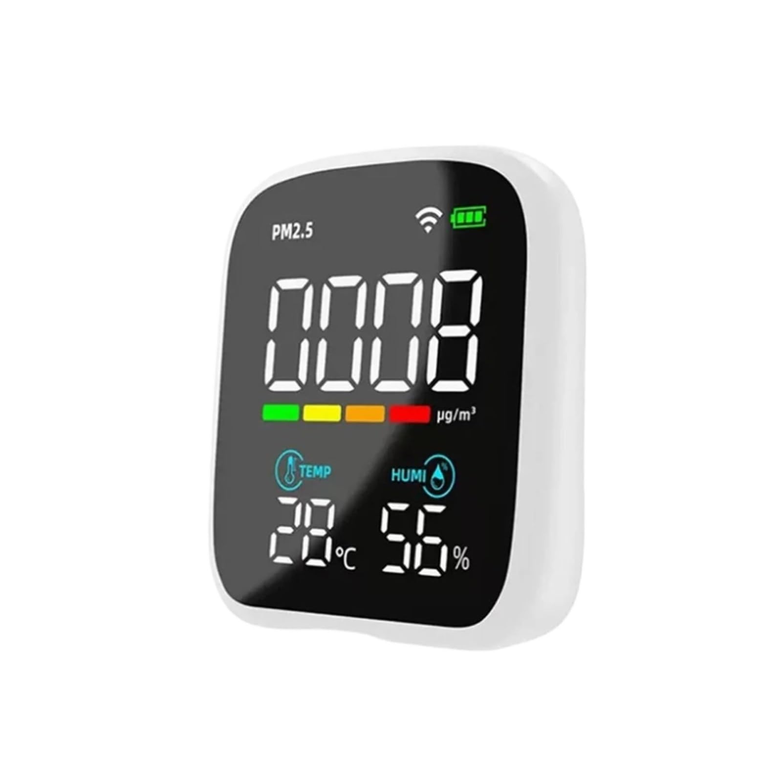 Air Quality Monitor, WIFI 8 In 1 Monitor A Qualità 'aria CO2 HCHO TVOC PM1.0 PM2.5 PM10 Tester Misuratore Di Umidità A Temperatura Rilevatore Biossido Carbonio(PV28BW 3 IN 1 PM2.5)