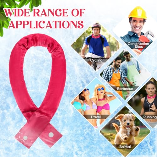 Image of Cozypower 6 Pcs Cooling Neck Wraps with Button Cooling Bandana Neck Cooler Scarf for Hot Weather Ice Neck Wrap Summer Outdoor