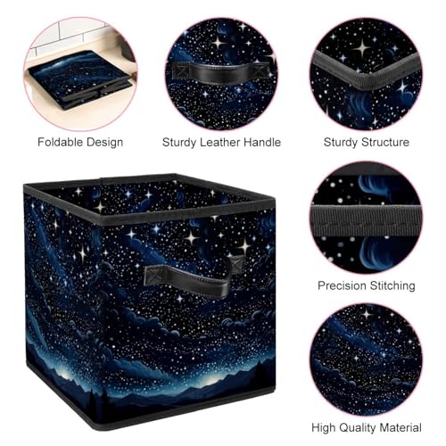 Boîte de rangement pliable ciel étoilé cube pour placard - 5