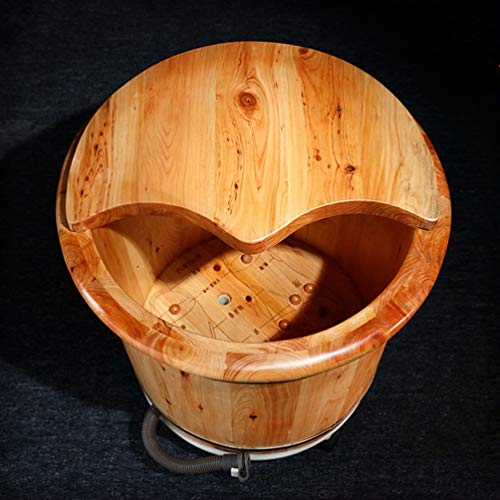 Spa de pies barril madera para baño y masaje miniatura 3
