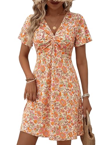 MSBASIC Flattering Dresses to Hide Tummy Over 50 Summer A Line Boho Empire Waist Corset Dress...