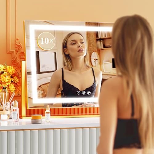 Miroir de maquillage éclairé pour coiffeuse avec éclairage tactile réglable - 8