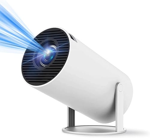 Miniatura 2 de HY300 Proyector portátil, mini proyector, compatible con 4K 1080P con espejo de pantalla con cable con teléfono, rotación de 180, corrección