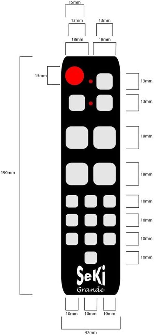 SeKi Grande Remote Control with button labels