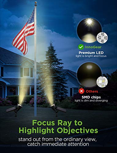 InnoGear Solar Lights Outdoor, Upgraded Waterproof Solar Powered Landscape Spotlights 2-in-1 Wall Light Decorative Lighting Auto On/Off for Pathway Garden Patio Yard Driveway Pool, Pack of 4 (Warm)