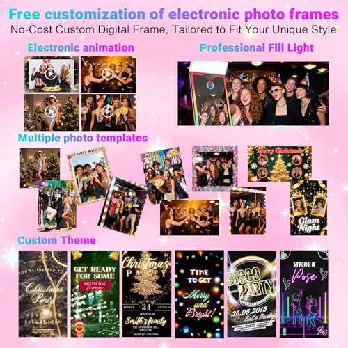 Magic Mirror Photo Booth 65“ with Camera and Printer,43'' Interactive Touch Screen Mirror Photo Booth with RGB Mood Light,Instant Print and Share for Professional Party Photography - Image 4