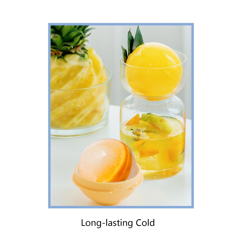 4 Stampi Per Cubetti Di Ghiaccio Sfera 6 Cm | Silicone PET Per Whisky E Cocktail | Antigoccia Facile Rilascio