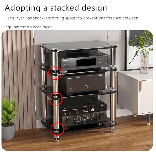 Étagère stéréo robuste à structure ouverte pour ventilation optimale de matériel multimédia - 4
