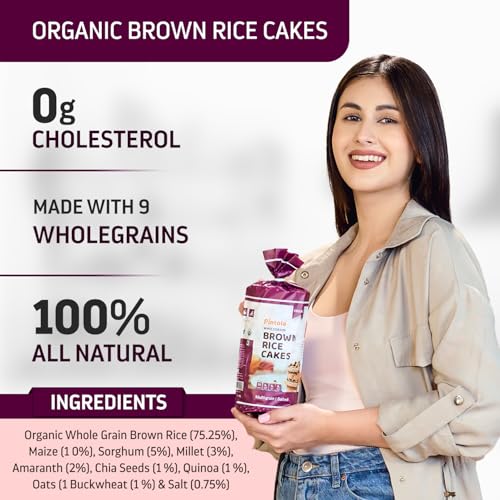 Image of Pintola Combo - Organic Peanut Butter Crunchy 350g + Rice Cake Multigrain Salted 130g, 100% Pure Roasted Peanuts butter, Unsweetened and Crunchy Protein Spread Nut Butter With Organic Rice Cakes