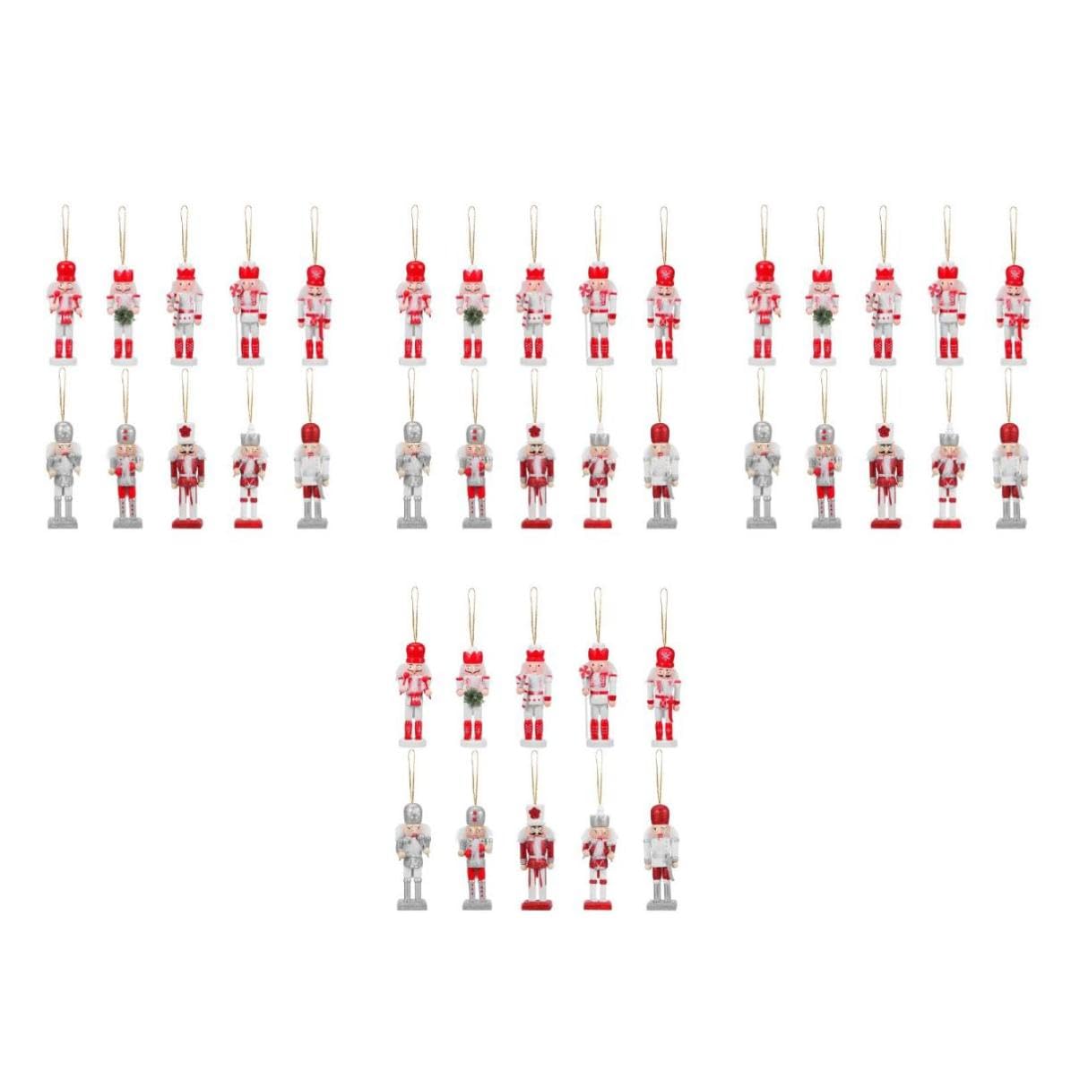 FRCOLOR 40 Piezas Adorno Navideño Cascanueces de Madera Estilo Clásico