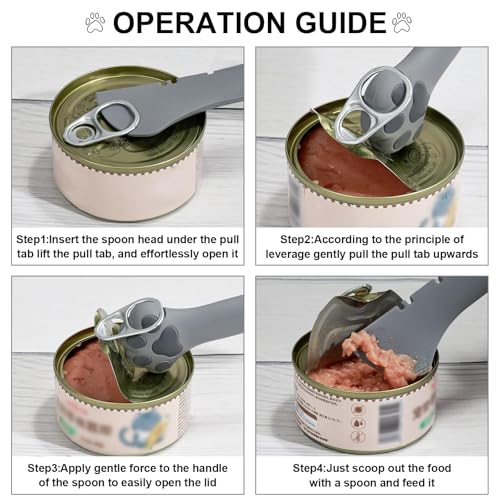mwellewm-3Pcs-Pet-Food-Can-Supplies-Set-Universal-Silicone-Can-Covers-Cat-Can-Lids-Multifunctional-Mini-Spatula-Pet-Can-Opener-and-Dog-Spoons-for-Pets-Dogs-Cats-Feeding-Can-Grey mwellewm 3Pcs Pet Food Can Supplies Set Universal Silicone Can Covers Cat Can Lids Multifunctional Mini Spatula Pet Can Opener and Dog Spoons for Pets Dogs Cats Feeding Can Grey